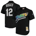 TB.Rays #12 Wade Boggs Player Black Mitchell & Ness Cooperstown Replica Hdoa Stitched Jerseys