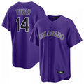 C.Rockies #14 Ezequiel Tovar Player Purple Game Home Hdoa Stitched Jerseys