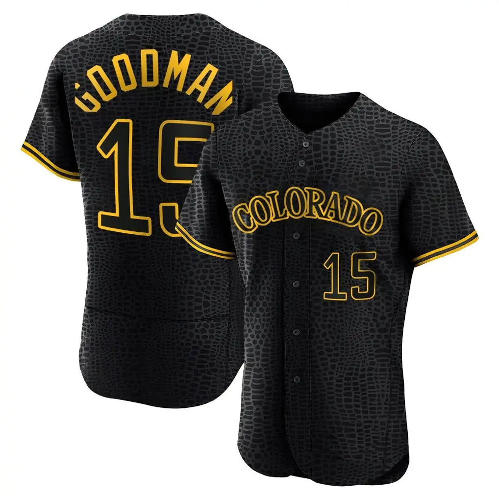C.Rockies #15 Hunter Goodman Player Black Snake Skin City Limited Elite Home Hdoa Stitched Jerseys