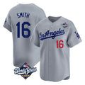 LA.Dodgers #16 Will Smith Player Gray World Series Limited Home Hdoa Stitched Jerseys