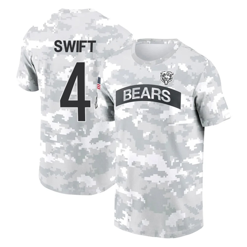 C.Bears #4 D'Andre Swift Player Arctic Camo Salute to Service Performance T-Shirt Limited Hdoa Stitched Jerseys