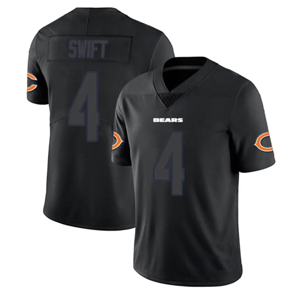 C.Bears #4 D'Andre Swift Player Black Impact Limited Game Hdoa Stitched Jerseys
