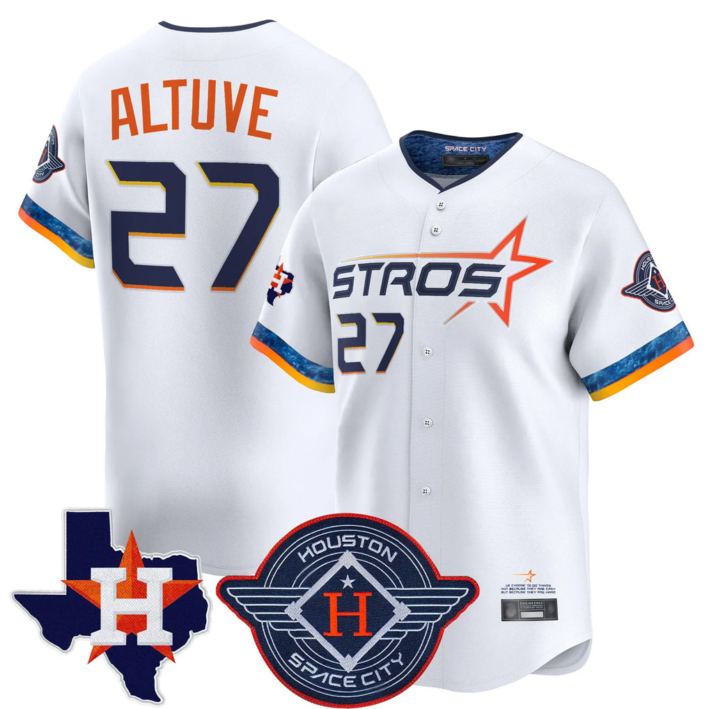 H.Astros #27 Jose Altuve Player White City Connect Texas Patch Vapor Premier Limited Home Hdoa Stitched Jerseys
