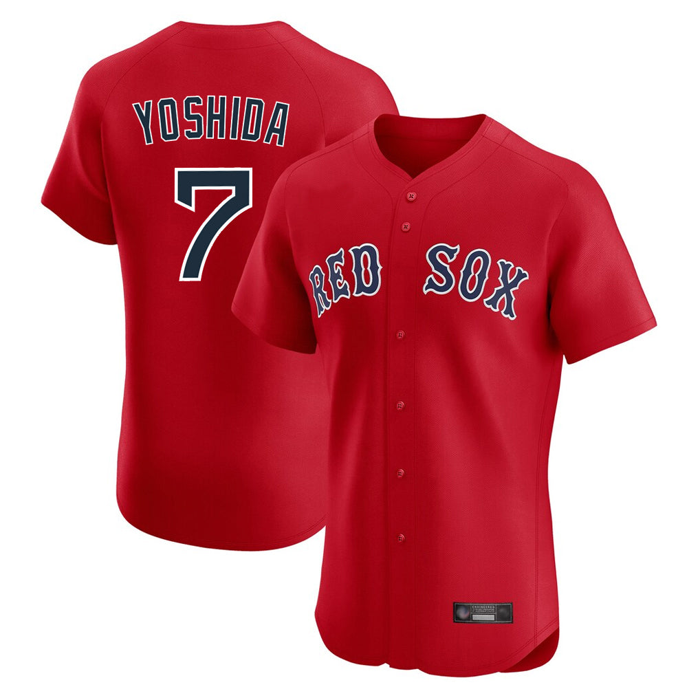 B.Red Sox #7 Masataka Yoshida Player Red Limited Elite Home Game Hdoa Stitched Jerseys