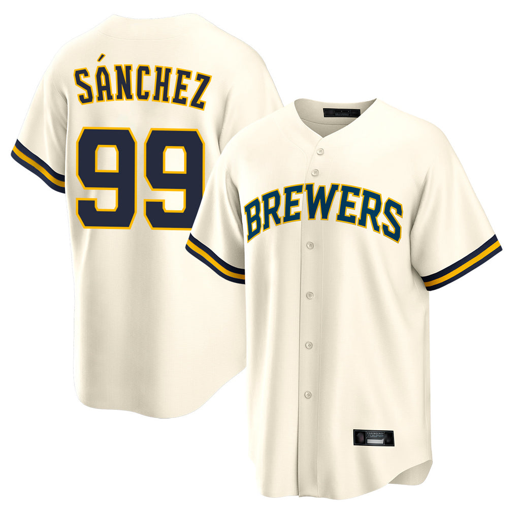 M.Brewers #99 Gary Sanchez Player Cream Home Game Hdoa Stitched Jerseys