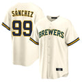 M.Brewers #99 Gary Sanchez Player Cream Home Game Hdoa Stitched Jerseys