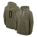 C.Bengals #0 DJ Turner II Player Olive Salute to Service Pullover Hoodies Limited Hdoa Stitched Jerseys