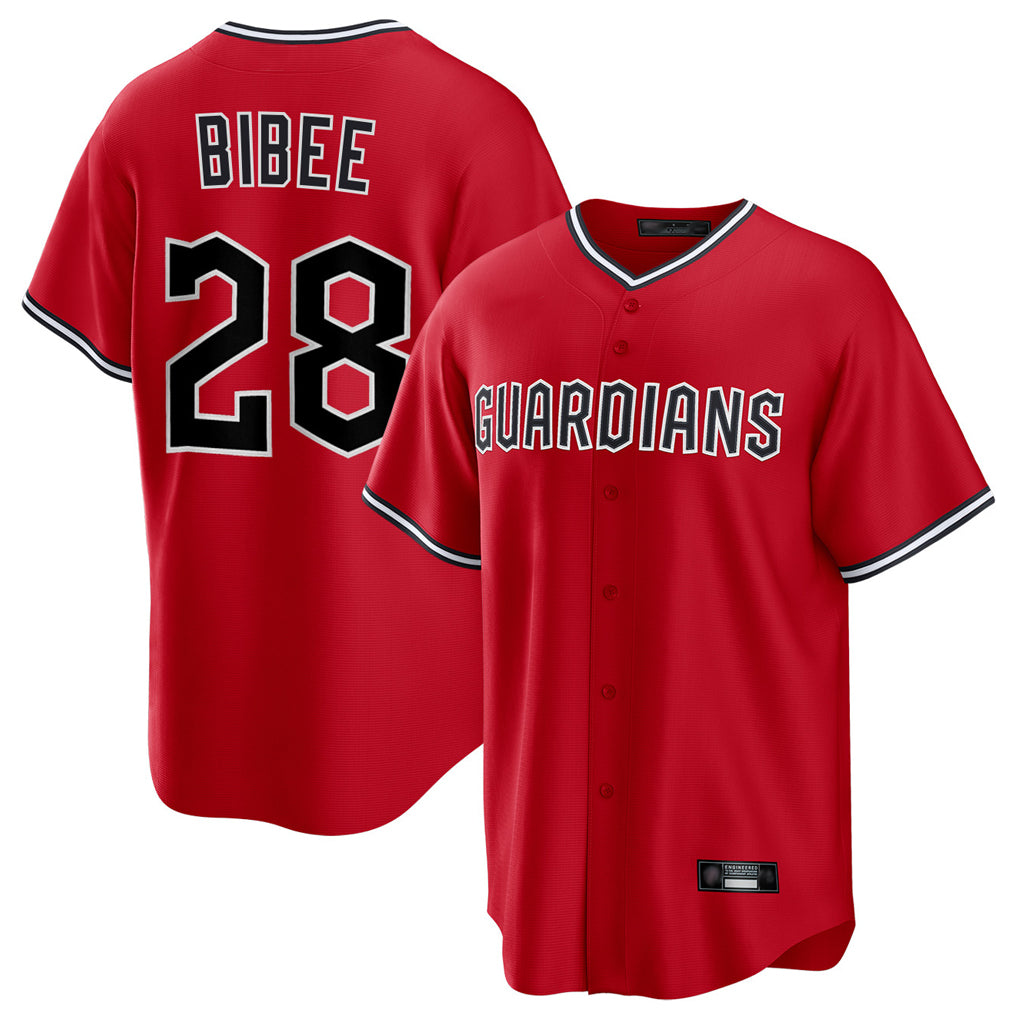 C.Guardians #28 Tanner Bibee Player Red Home Game Hdoa Stitched Jerseys