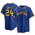 S.Mariners #24 Ken Griffey Jr Player Royal City Connect Home Game Hdoa Stitched Jerseys
