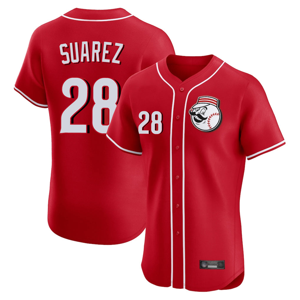 C.Reds #28 Eugenio Su¨¢rez Player Red Limited Elite Home Game Hdoa Stitched Jerseys
