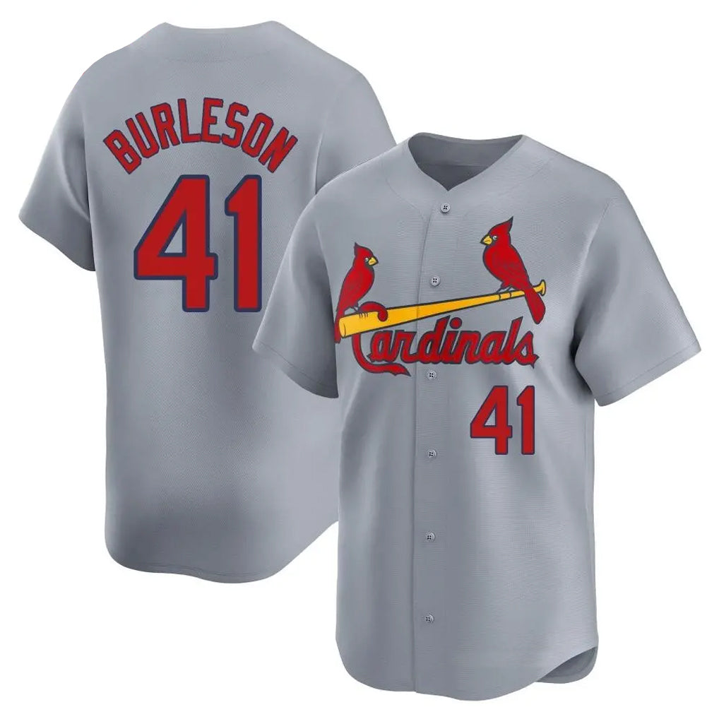 St. Louis Cardinals #41 Alec Burlesona Player Gray Home Limited Hdoa Stitched Jerseys