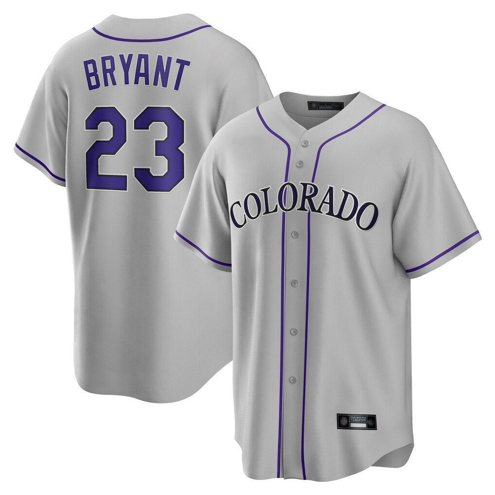 C.Rockies #23 Kris Bryant Player Gray Game Home Hdoa Stitched Jerseys