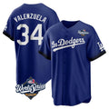 LA.Dodgers #34 Fernando Valenzuela Player Royal World Series City Connect Home Game Hdoa Stitched Jerseys