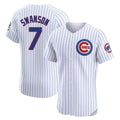 C.Cubs #7 Dansby Swanson Player White Limited Elite Home Game Hdoa Stitched Jerseys