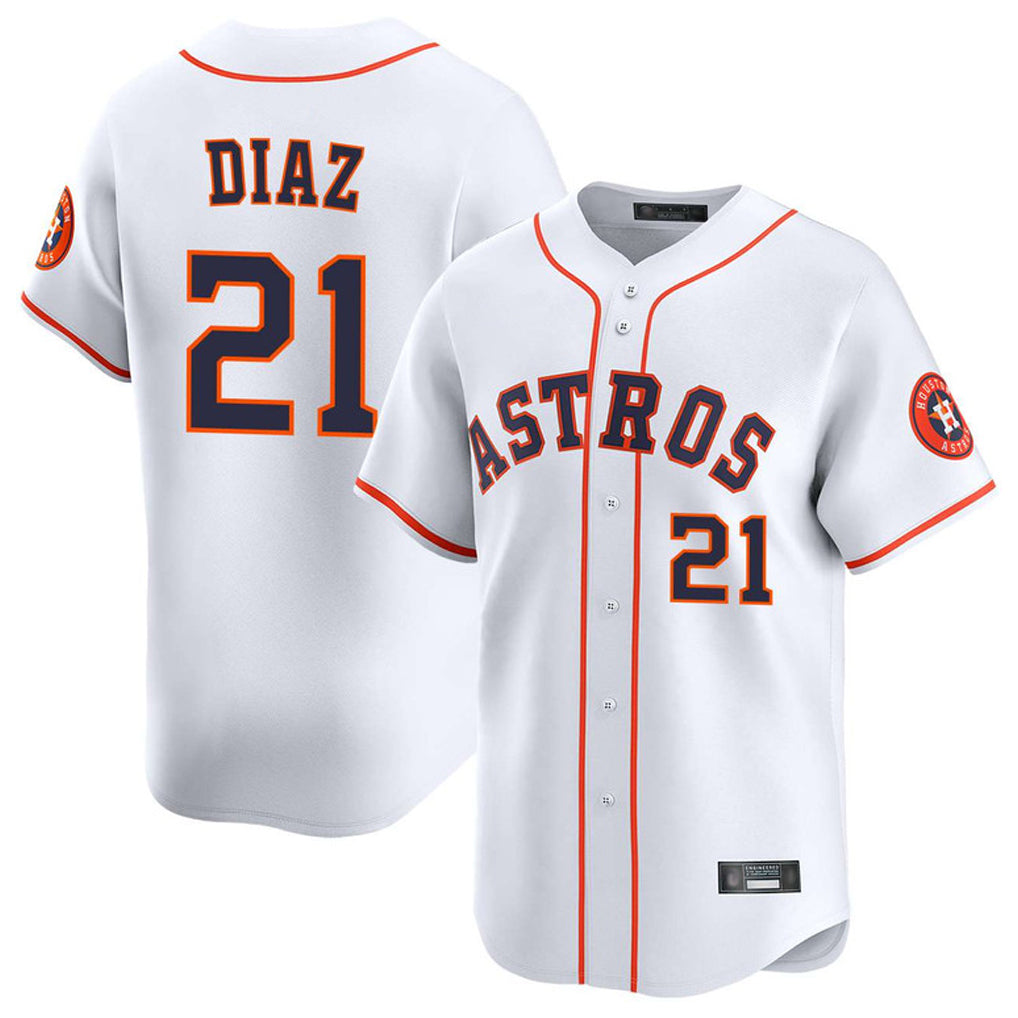 H.Astros #21 Yainer Diaz Player White Home Limited Hdoa Stitched Jerseys