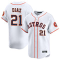 H.Astros #21 Yainer Diaz Player White Home Limited Hdoa Stitched Jerseys