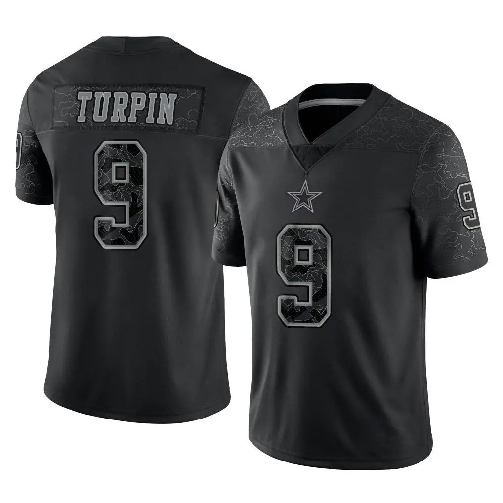 D.Cowboys #9 KaVontae Turpin Player Black Limited Reflective Home Game Hdoa Stitched Jerseys