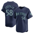 S.Mariners #58 Luis Castillo Player Navy Home Limited Hdoa Stitched Jerseys