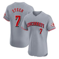 C.Reds #7 Spencer Steer Player Gray Limited Elite Home Hdoa Stitched Jerseys
