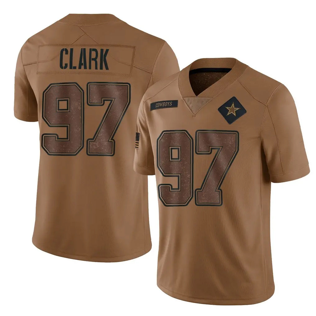 D.Cowboys #97 Kenny Clark Player Brown Salute to Service Limited Home Game Hdoa Stitched Jerseys