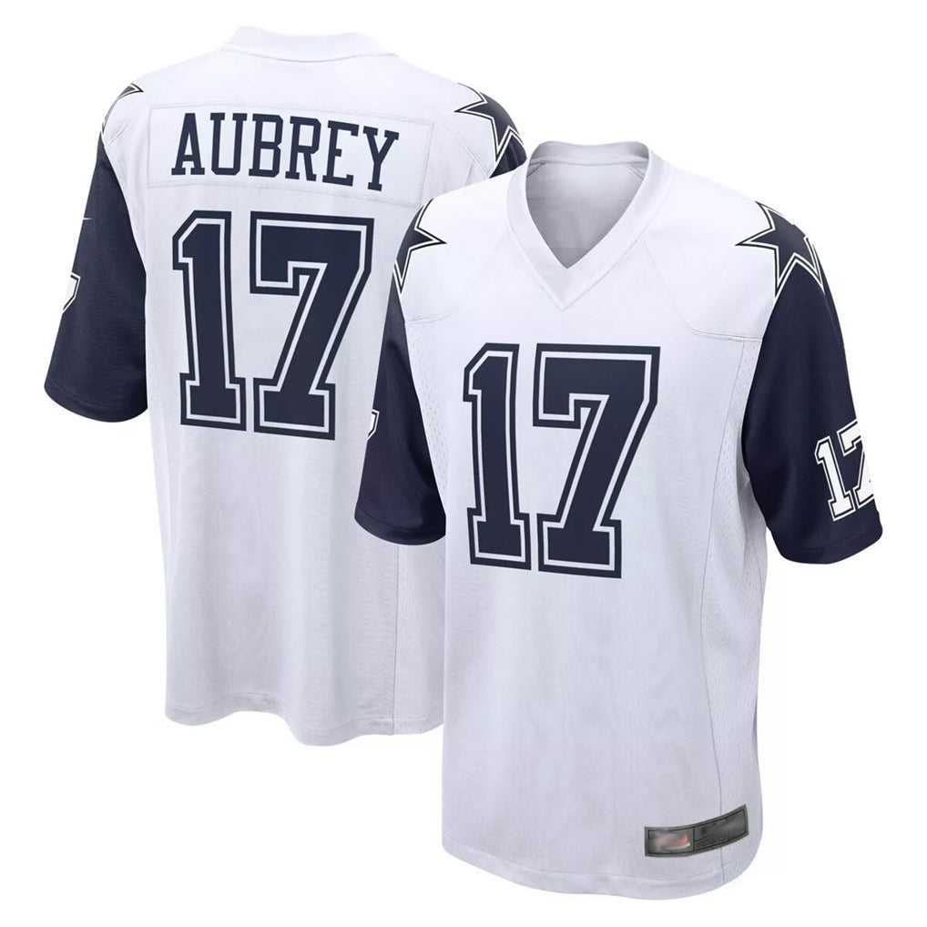 D.Cowboys #17 Brandon Aubrey Player White-Navy Home Game Hdoa Stitched Jerseys